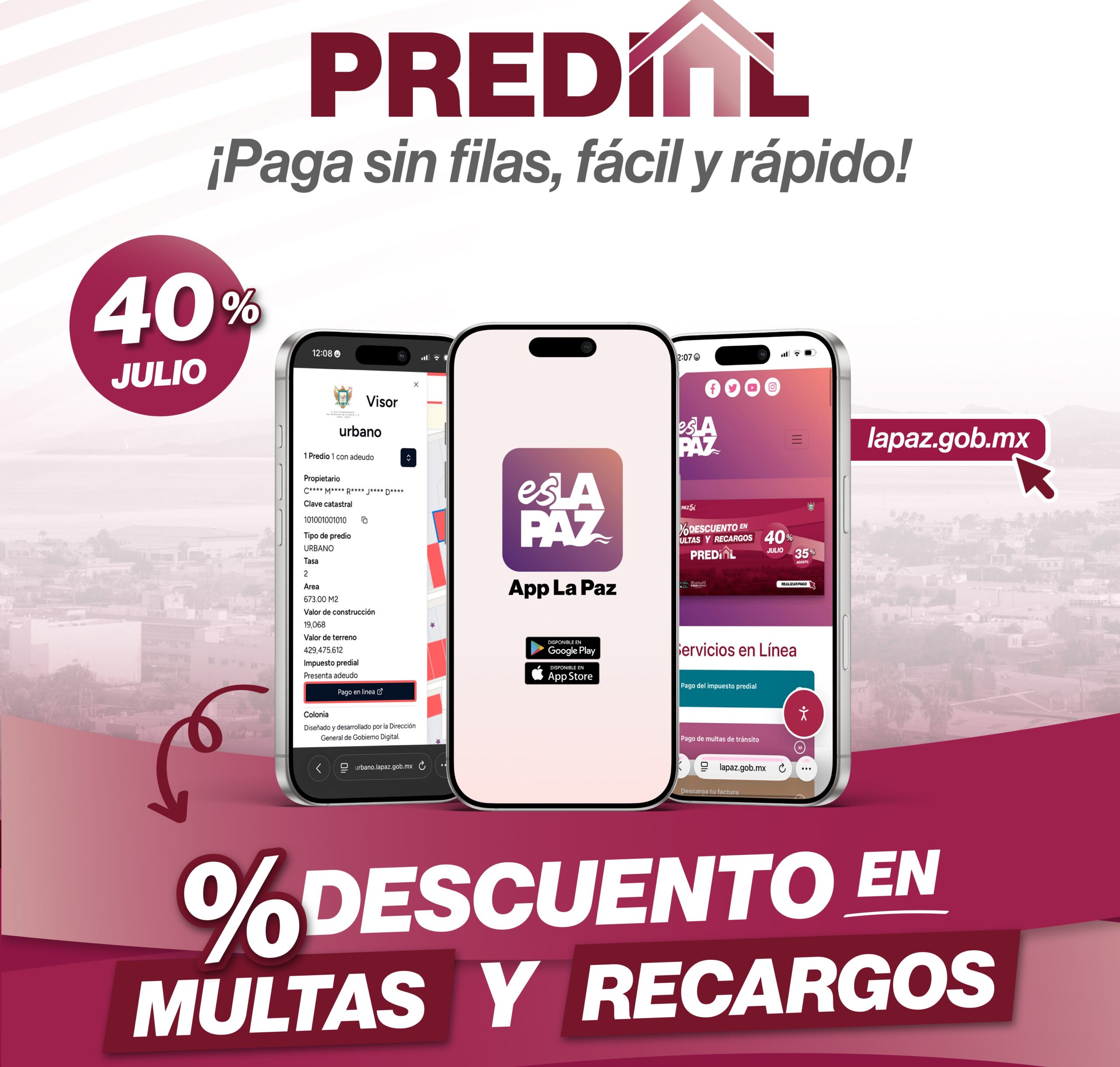 Últimos días para ahorrar con 40% de descuento en pago de predial
